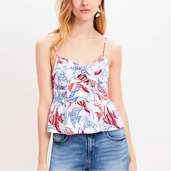 New Loft Textured Tie Front Cami - Picture 1 of 4